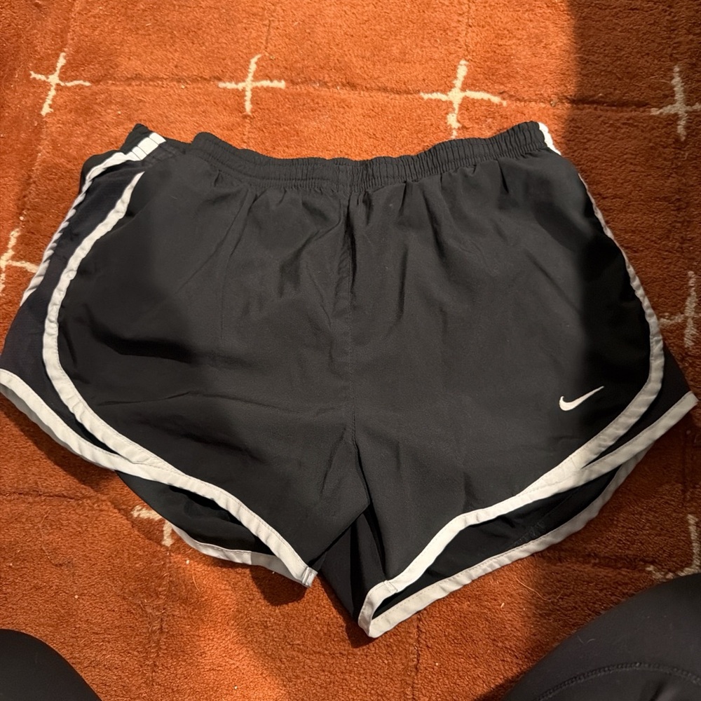 Nike Women's Black Athletic Shorts with White Trim
